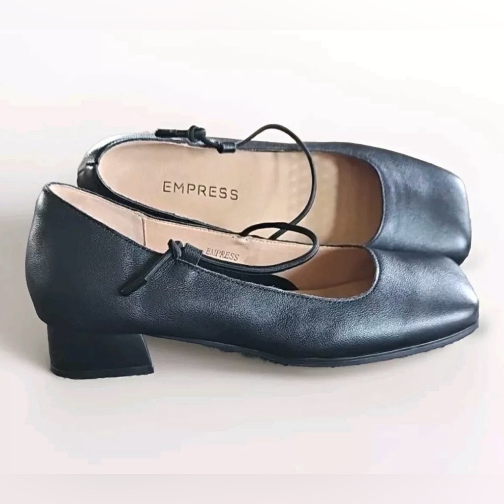 Empress Black Mary Jane ballet Pumps Black Nappa Leather